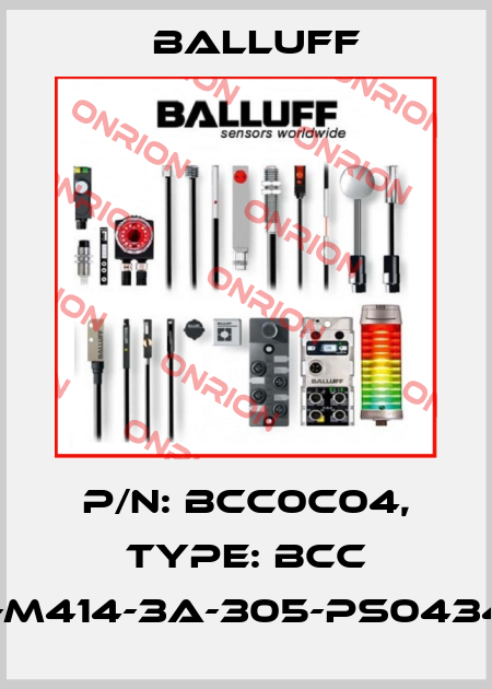 P/N: BCC0C04, Type: BCC M415-M414-3A-305-PS0434-200 Balluff