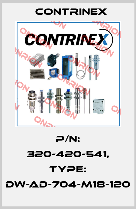 p/n: 320-420-541, Type: DW-AD-704-M18-120 Contrinex