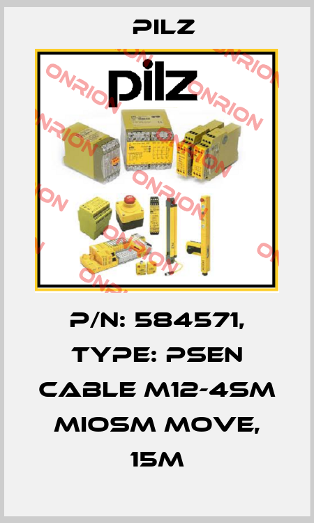 p/n: 584571, Type: PSEN cable M12-4sm MIOsm MOVE, 15m Pilz