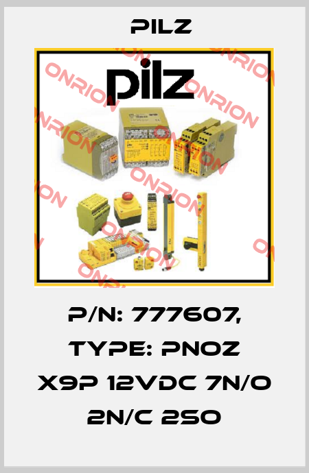 p/n: 777607, Type: PNOZ X9P 12VDC 7n/o 2n/c 2so Pilz