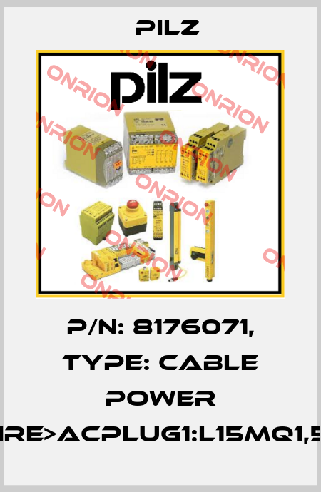 p/n: 8176071, Type: Cable Power DD5wire>ACplug1:L15MQ1,5BRSK Pilz