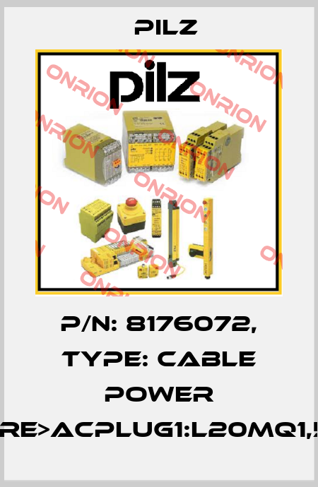 p/n: 8176072, Type: Cable Power DD5wire>ACplug1:L20MQ1,5BRSK Pilz