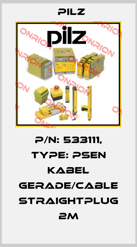 p/n: 533111, Type: PSEN Kabel Gerade/cable straightplug 2m Pilz