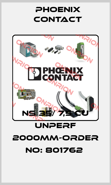NS 35/ 7,5 CU UNPERF 2000MM-ORDER NO: 801762  Phoenix Contact