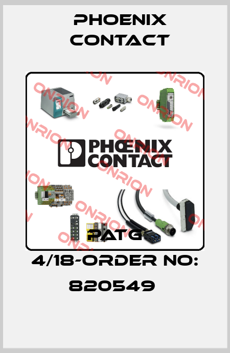 PATG 4/18-ORDER NO: 820549  Phoenix Contact