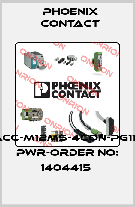 SACC-M12MS-4CON-PG11-M PWR-ORDER NO: 1404415  Phoenix Contact