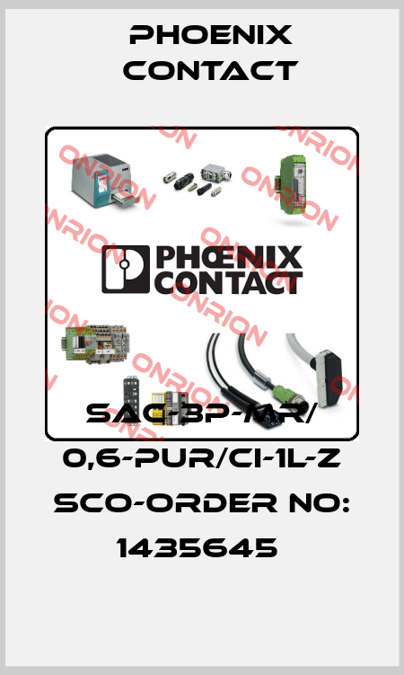 SAC-3P-MR/ 0,6-PUR/CI-1L-Z SCO-ORDER NO: 1435645  Phoenix Contact