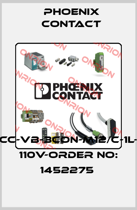 SACC-VB-3CON-M12/C-1L-SV 110V-ORDER NO: 1452275  Phoenix Contact