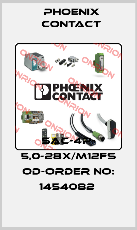 SAC-4P- 5,0-28X/M12FS OD-ORDER NO: 1454082  Phoenix Contact
