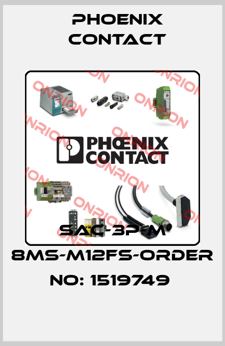SAC-3P-M 8MS-M12FS-ORDER NO: 1519749  Phoenix Contact