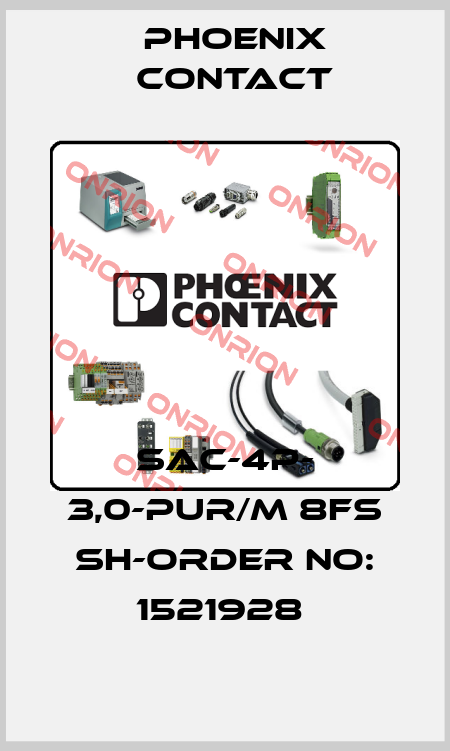 SAC-4P- 3,0-PUR/M 8FS SH-ORDER NO: 1521928  Phoenix Contact