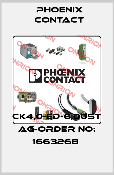 CK4,0-ED-6,00ST AG-ORDER NO: 1663268  Phoenix Contact