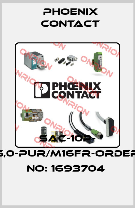 SAC-10P- 5,0-PUR/M16FR-ORDER NO: 1693704  Phoenix Contact