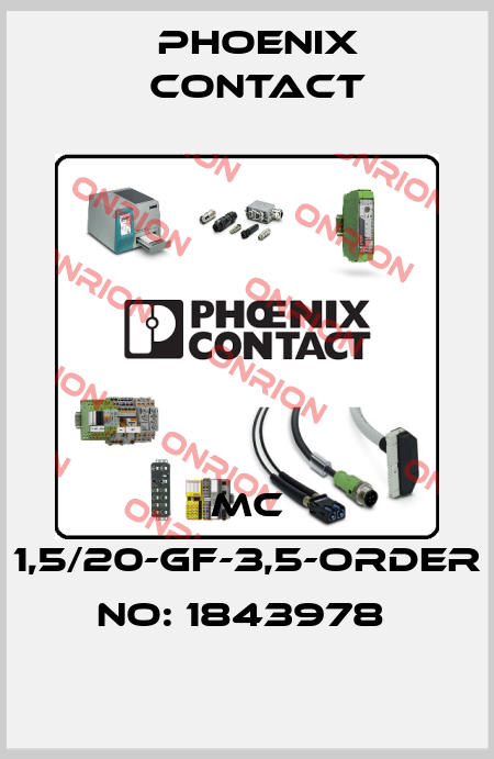 MC 1,5/20-GF-3,5-ORDER NO: 1843978  Phoenix Contact