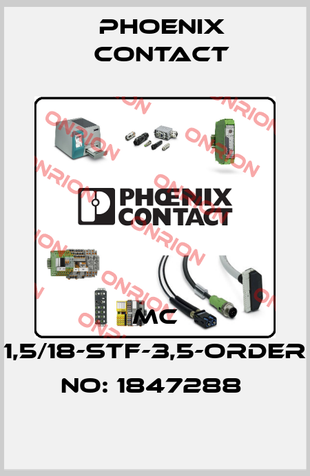 MC 1,5/18-STF-3,5-ORDER NO: 1847288  Phoenix Contact