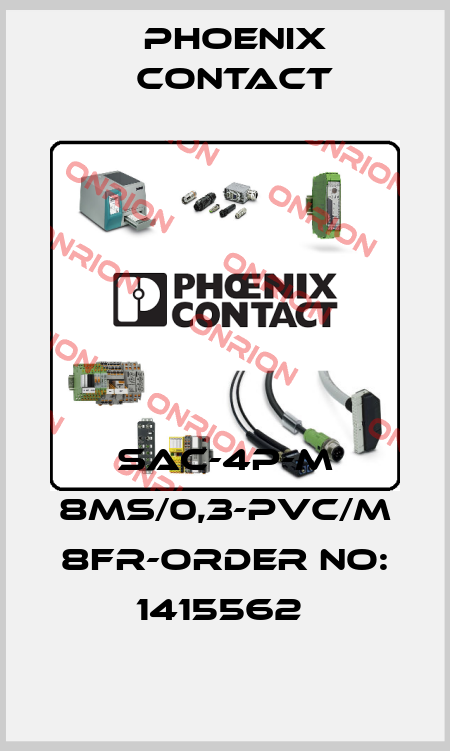 SAC-4P-M 8MS/0,3-PVC/M 8FR-ORDER NO: 1415562  Phoenix Contact