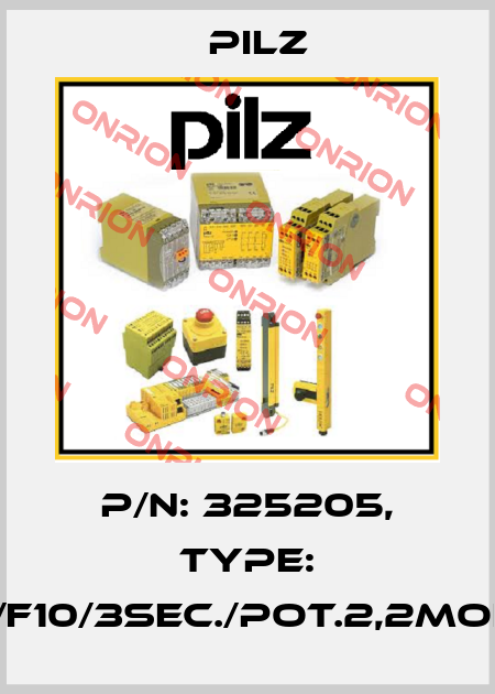 p/n: 325205, Type: FB/F10/3SEC./POT.2,2MOHM Pilz