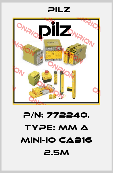 p/n: 772240, Type: MM A MINI-IO CAB16 2.5m Pilz