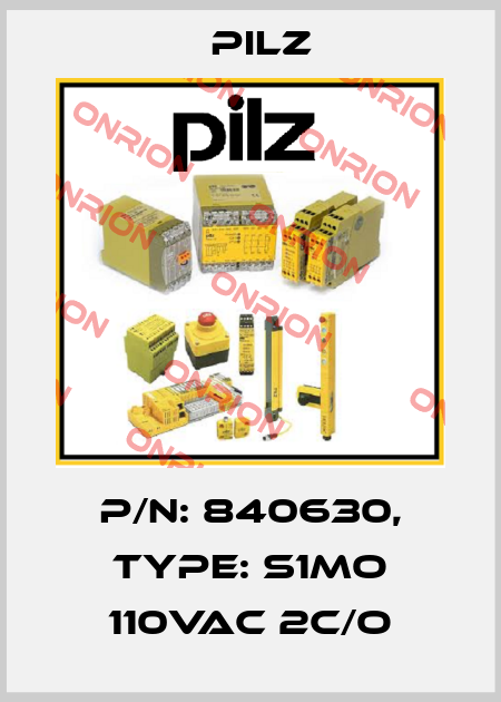 p/n: 840630, Type: S1MO 110VAC 2c/o Pilz