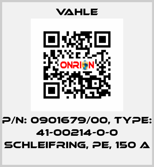 P/n: 0901679/00, Type: 41-00214-0-0 SCHLEIFRING, PE, 150 A Vahle