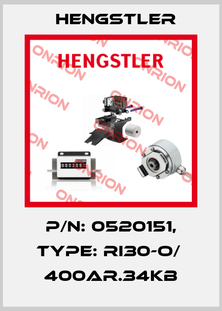 p/n: 0520151, Type: RI30-O/  400AR.34KB Hengstler