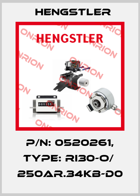 p/n: 0520261, Type: RI30-O/  250AR.34KB-D0 Hengstler