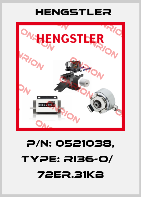 p/n: 0521038, Type: RI36-O/   72ER.31KB Hengstler