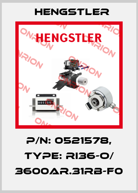 p/n: 0521578, Type: RI36-O/ 3600AR.31RB-F0 Hengstler