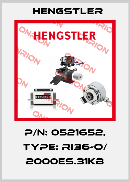 p/n: 0521652, Type: RI36-O/ 2000ES.31KB Hengstler