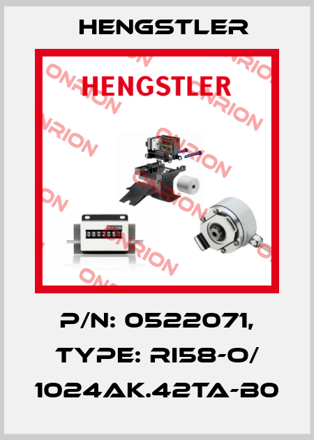 p/n: 0522071, Type: RI58-O/ 1024AK.42TA-B0 Hengstler