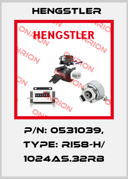 p/n: 0531039, Type: RI58-H/ 1024AS.32RB Hengstler