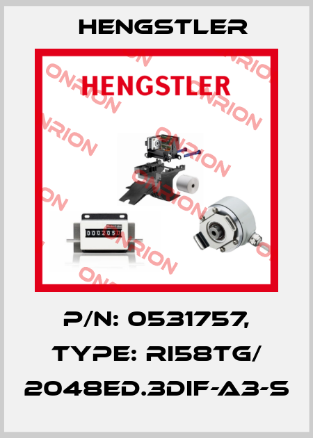 p/n: 0531757, Type: RI58TG/ 2048ED.3DIF-A3-S Hengstler