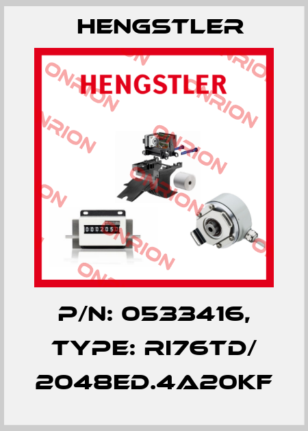 p/n: 0533416, Type: RI76TD/ 2048ED.4A20KF Hengstler