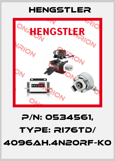 p/n: 0534561, Type: RI76TD/ 4096AH.4N20RF-K0 Hengstler