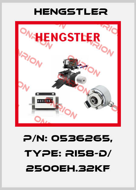 p/n: 0536265, Type: RI58-D/ 2500EH.32KF Hengstler