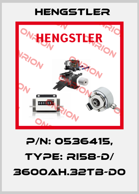 p/n: 0536415, Type: RI58-D/ 3600AH.32TB-D0 Hengstler