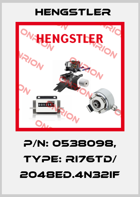 p/n: 0538098, Type: RI76TD/ 2048ED.4N32IF Hengstler