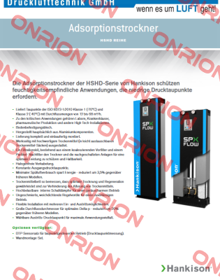 32040000 / HSHD 7 Adsorptionstrockner Serie HSHD Hankison