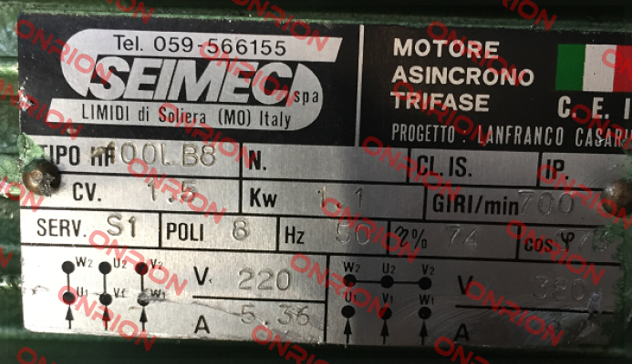 OOL B8 obsolete replaced by HB 100LB 8 230.400-50 B5 Seimec (Rossi)