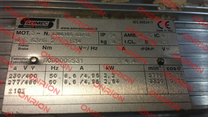 HPE63MB 2 B34  , Nr: 1366165  OEM Seimec (Rossi)