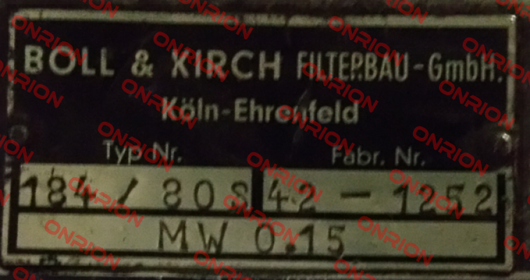  Type 184/80S REPLACED BY 2.06.5.265.500 DN 80  Boll Kirch