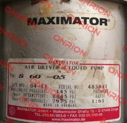 S60 / 3130.0199 Maximator