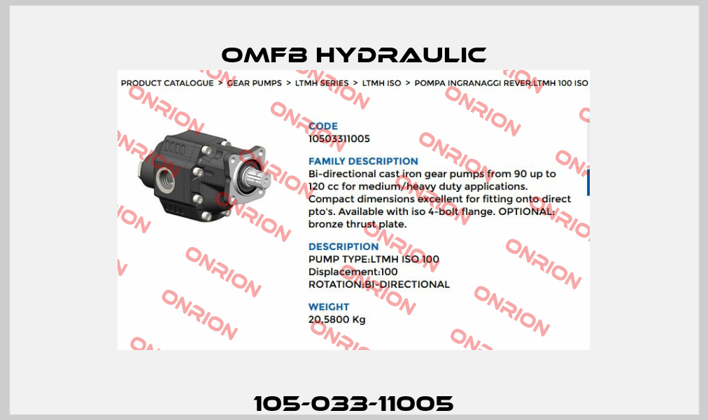 105-033-11005 OMFB Hydraulic
