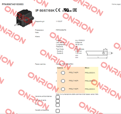 PFA9067A0103003 Ter Tecno Elettrica Ravasi