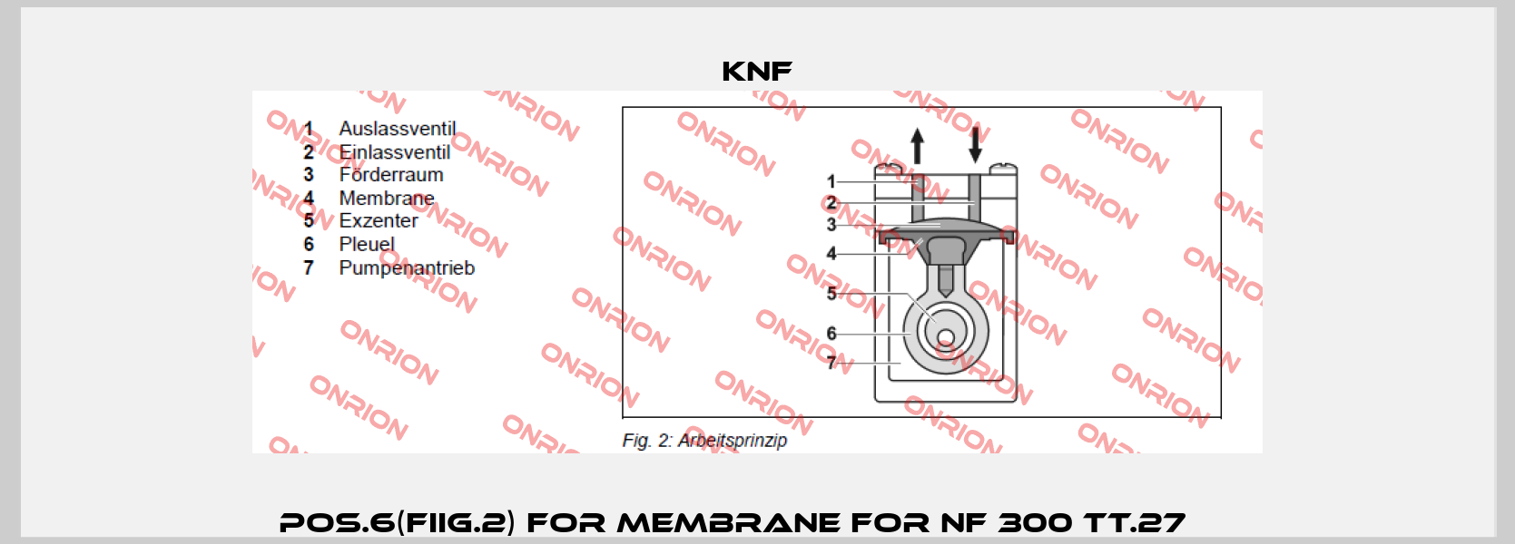 Pos.6(fiig.2) for membrane for NF 300 TT.27АА  KNF