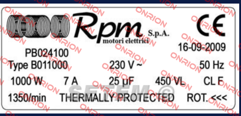 B011000 RPM - Motori elettrici