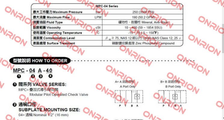 MPC-04A-40  KCL HYDRAULIC PUMPS