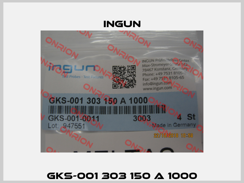 GKS-001 303 150 A 1000 Ingun