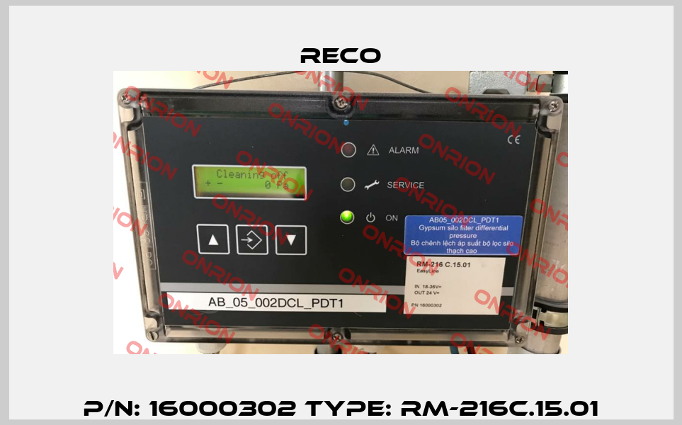 P/N: 16000302 Type: RM-216C.15.01 Reco