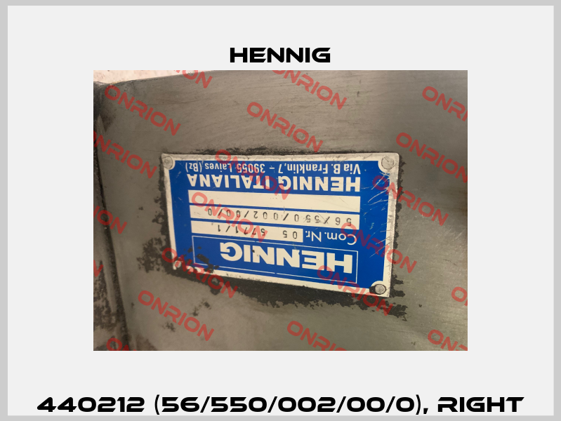 440212 (56/550/002/00/0), right Hennig